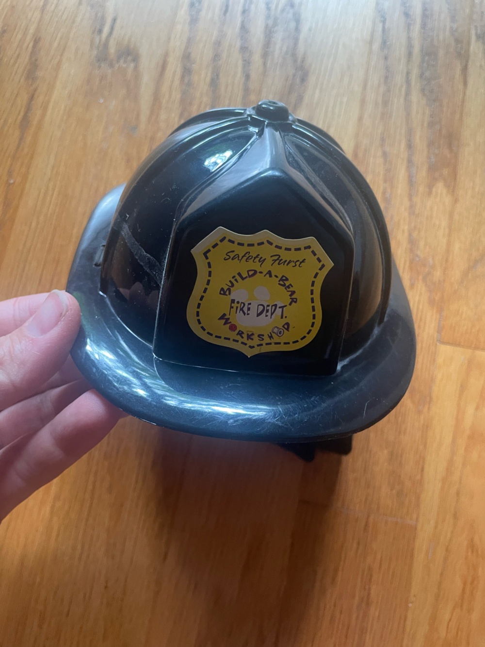 Build-A-Bear Black Firefighter Helmet with Yellow Badge